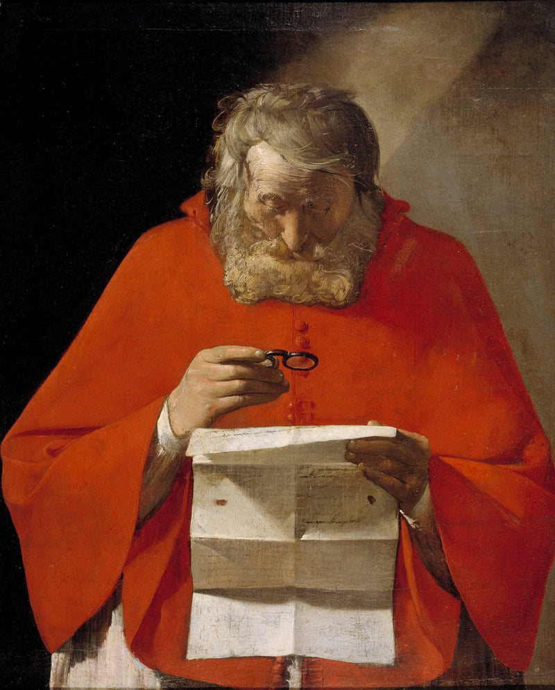 Saint Jerome reading a letter by Georges de la Tour — Oil Painting Reproduction