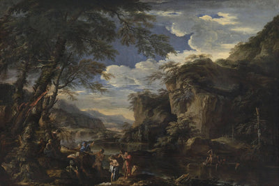 Saint John the Baptist Baptizing Christ in the Jordan in living room