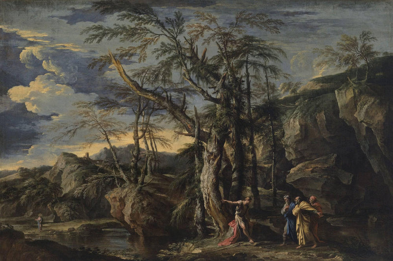 Saint John the Baptist Revealing Christ to the Disciples by Salvator Rosa — Oil Painting Reproduction