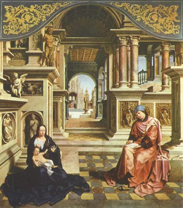 Saint Luke painting the Virgin by Mabuse — Oil Painting Reproduction