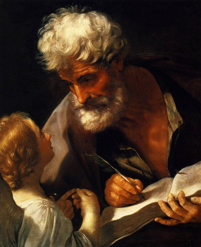 Saint Matthew in modern living room