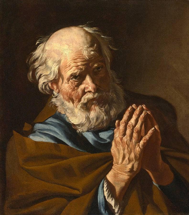 Saint Peter praying by Matthias Stom — Oil Painting Reproduction