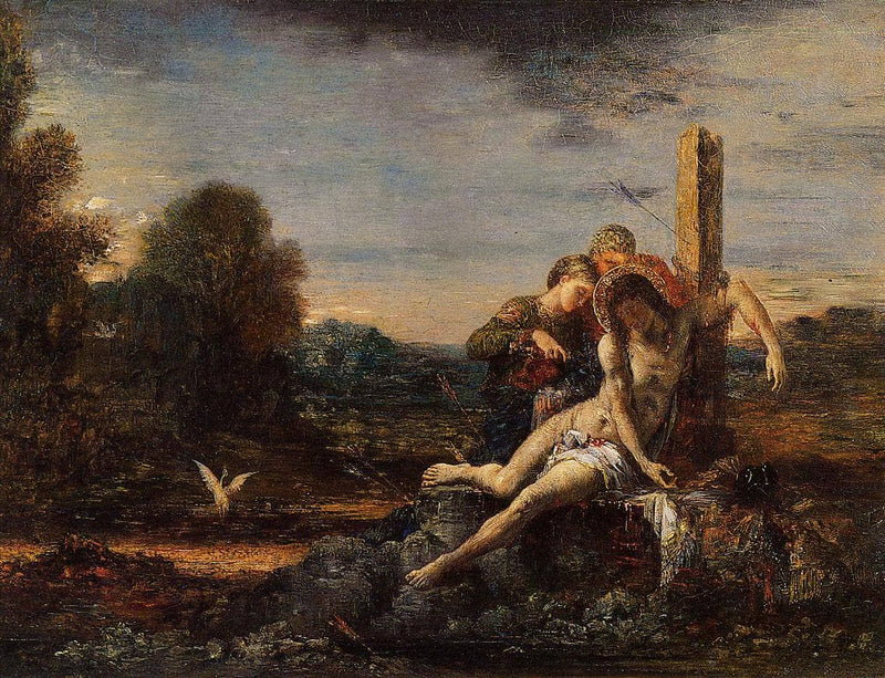 Saint Sebastian being Tended by Saintly Women by Gustave Moreau — Oil Painting Reproduction