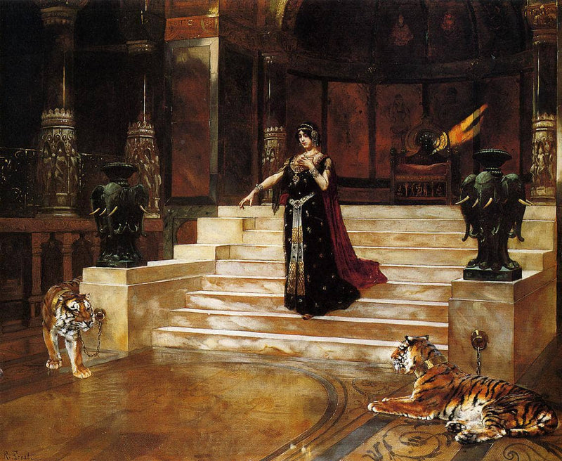 Salome and the Tigers by Rudolf Ernst — Oil Painting Reproduction