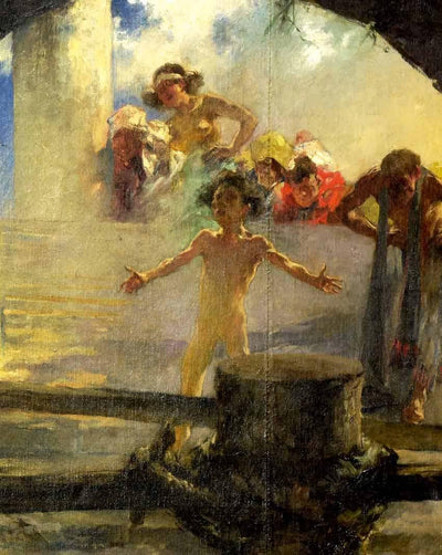 Samson turns the millstone in master bedroom