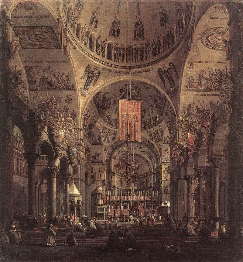 San Marco: the Interior by Canaletto — Oil Painting Reproduction