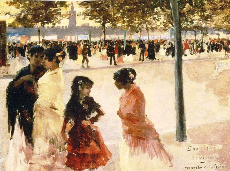 San Telmon Rantatie Sevillassa Pääsiäisviikon Aikana by Albert Edelfelt — Oil Painting Reproduction