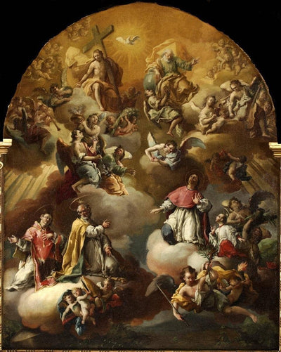 San Valero, San Vicente Mártir, San Pedro Arbués Y Santo Dominguito De Val, En La Gloria in study