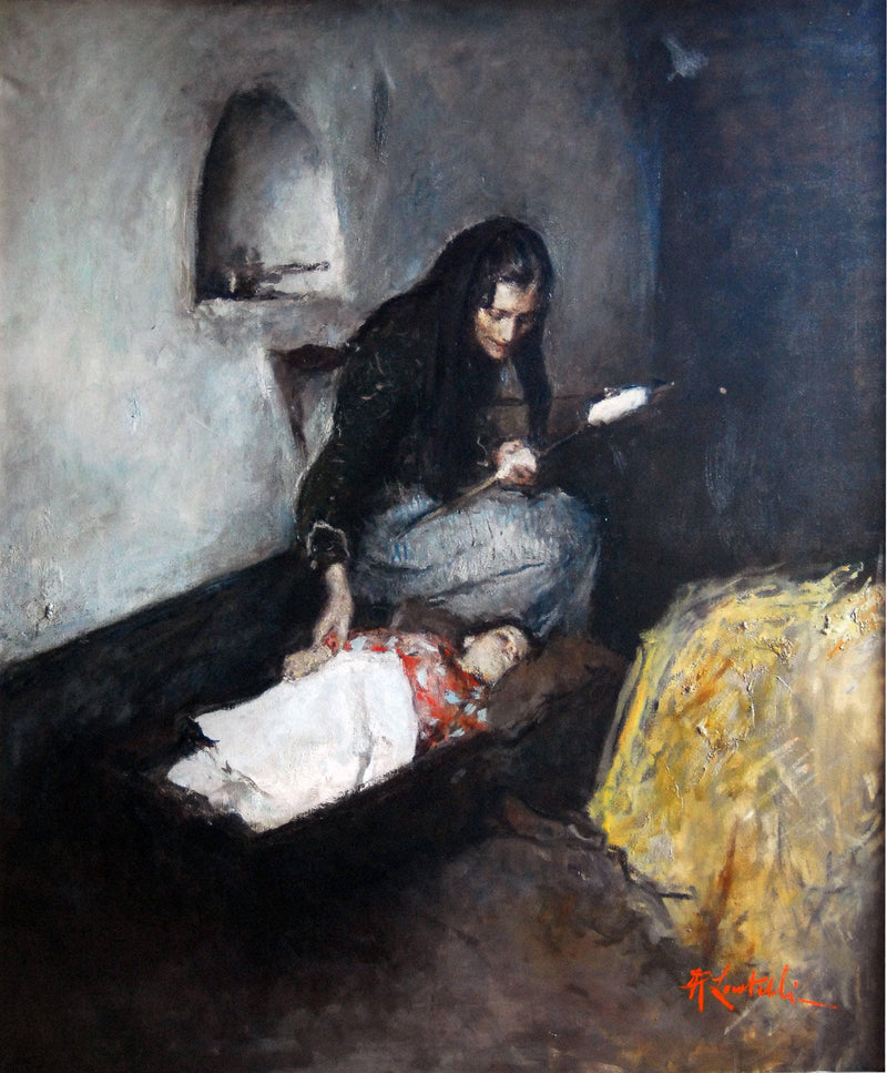 Sardinian lullaby by Romualdo Locatelli — Oil Painting Reproduction
