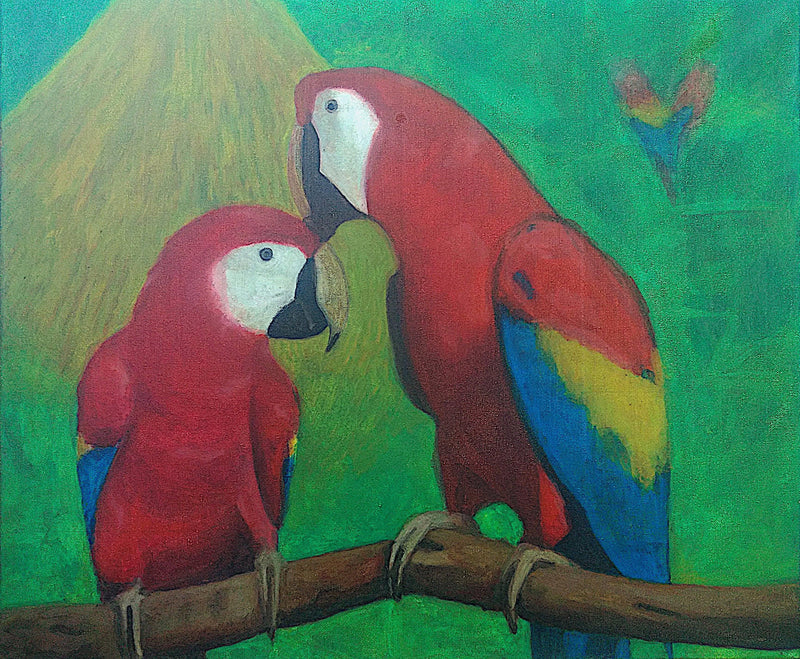 Scarlet Macaws by Gregorio Undurraga — Oil Painting Reproduction