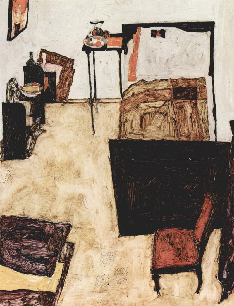 Schiele's Room in Neulengbach by Egon Schiele — Oil Painting Reproduction