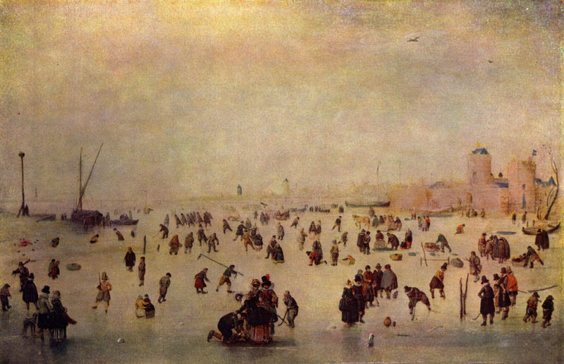 Schlittschuhlaufen by Hendrick Avercamp — Oil Painting Reproduction