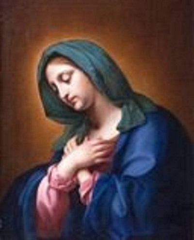 Mary of the Annunciation in modern living room