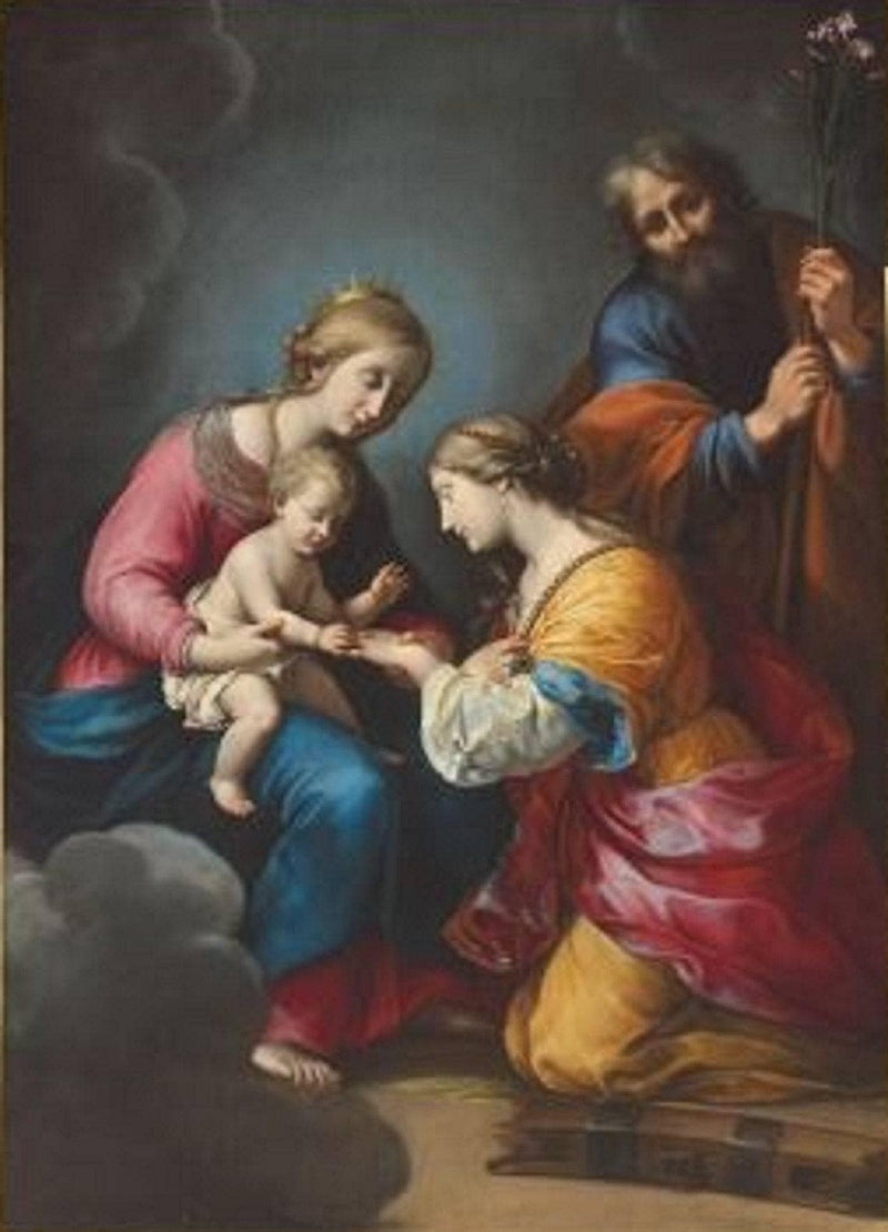 The Mystic Marriage of Saint Catherine with Saint Joseph in attendance by Onorio Marinari — Oil Painting Reproduction