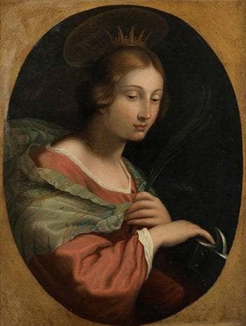 Saint Catherine in master bedroom