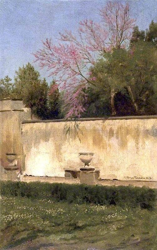 A Corner of the Gardens of the Villa Borghese by Sir Lawrence Alma-Tadema — Oil Painting Reproduction
