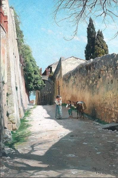 View from S. Vigilio by Peder Mørk Mønsted — Oil Painting Reproduction