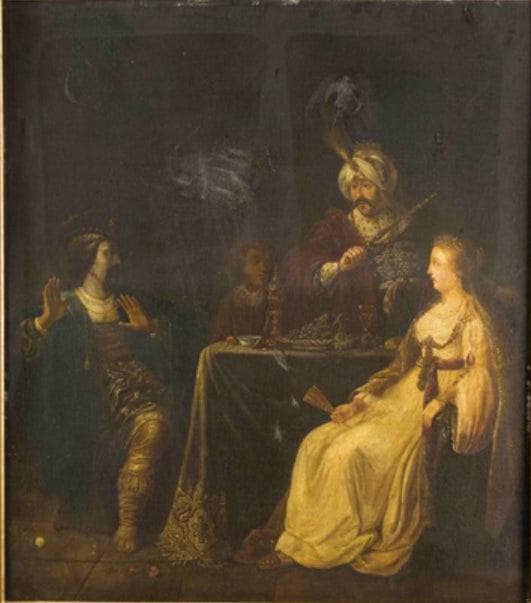 Ahasuer and Haman at the banquet of Esther by Salomon Koninck, Oil Painting Reproduction