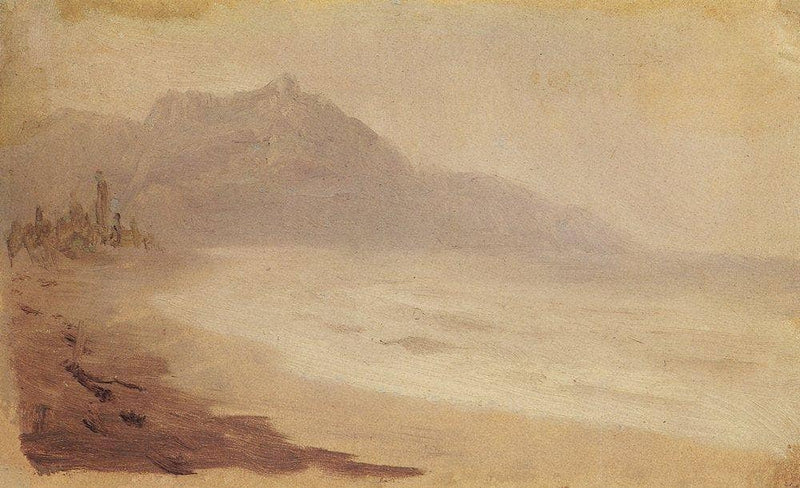 Sea coast. View of Mount Demerdzhi by Arkhyp Kuindzhi — Oil Painting Reproduction