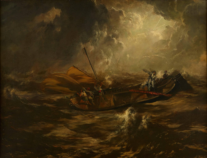 Sea storm by Anton Romako — Oil Painting Reproduction