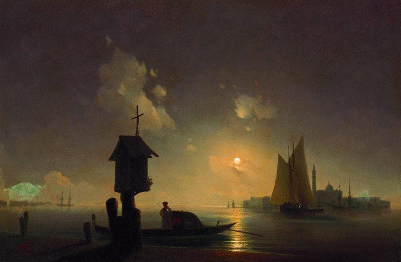 Sea view with chapel by Ivan Aivazovsky — Oil Painting Reproduction