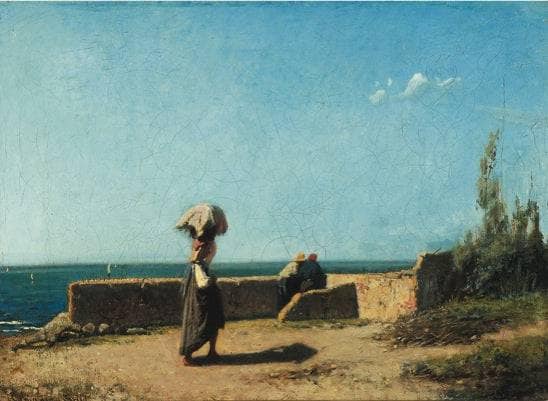 Seafront by Vincenzo Cabianca — Oil Painting Reproduction