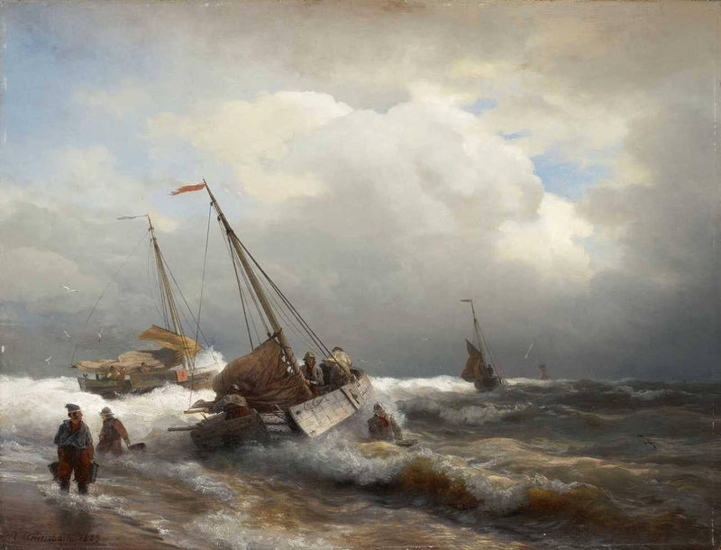 Seascape by Andreas Achenbach — Oil Painting Reproduction