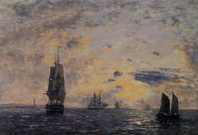 Seascape, Fishing Boats in home office