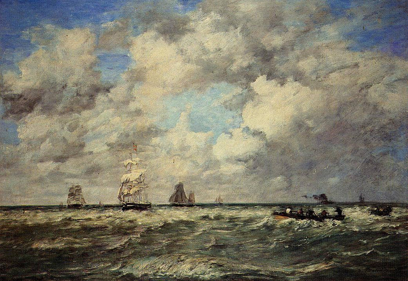 Seascape, Les Lamaneurs by Eugene Boudin — Oil Painting Reproduction