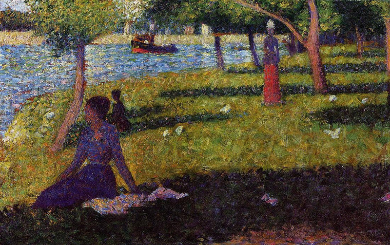 Seated and Standing Woman by Georges Seurat — Oil Painting Reproduction