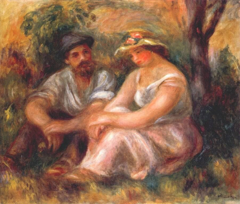 Seated couple by Pierre-Auguste Renoir — Oil Painting Reproduction