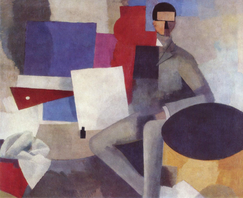 Seated man by Roger de La Fresnaye — Oil Painting Reproduction