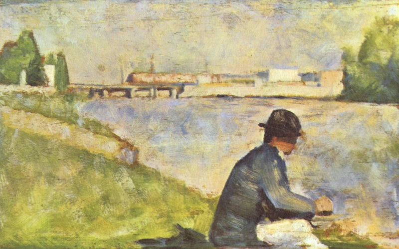 Seated Man. Study for "Bathers at Asnieres" by Georges Seurat — Oil Painting Reproduction