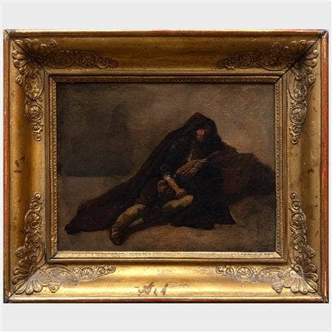 Seated Man with Cape by Jean Victor Schnetz — Oil Painting Reproduction