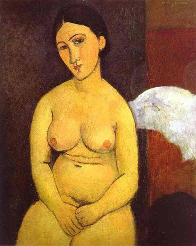 Seated nude by Amedeo Modigliani — Oil Painting Reproduction