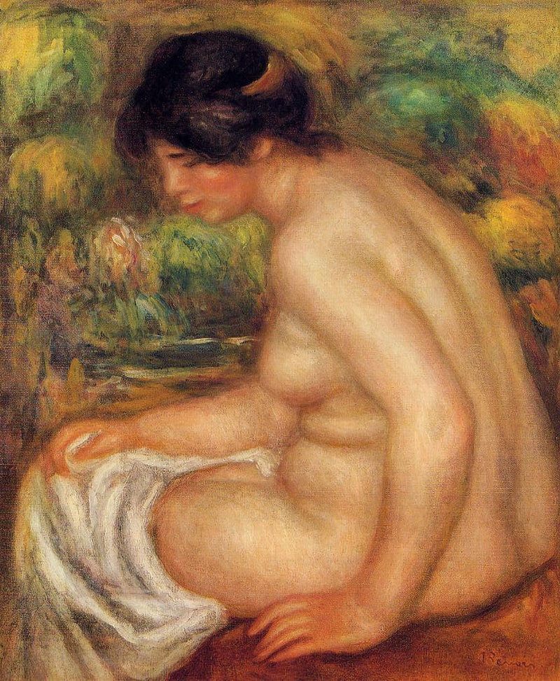 Seated Nude in Profile (Gabrielle) by Pierre-Auguste Renoir — Oil Painting Reproduction