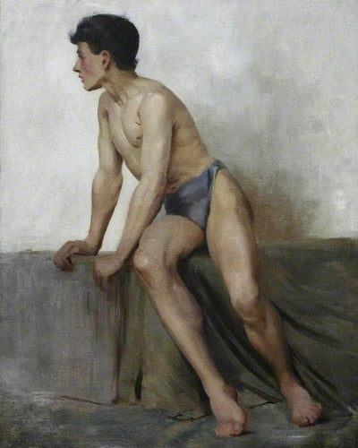 Seated Nude Study in living room