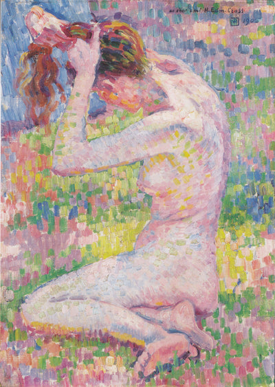 Seated nude in apartment