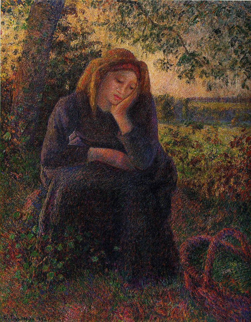 Seated Peasant by Camille Pissarro — Oil Painting Reproduction