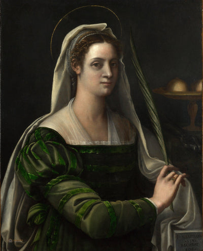 Portrait of a Lady with the Attributes of Saint Agatha in living room