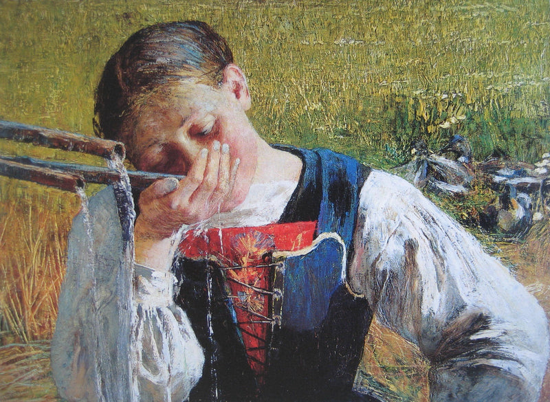 Costume from the Canton of Grison in Switzerland by Giovanni Segantini — Oil Painting Reproduction