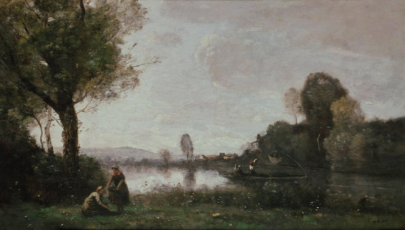 Seine Landscape near Chatou by Camille Corot — Oil Painting Reproduction