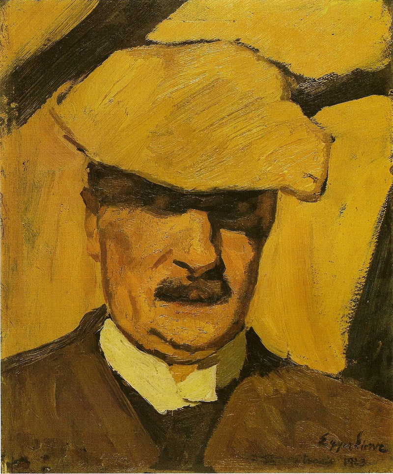 Selbstbildnis Mit Sportmütze by Albin Egger-Lienz — Oil Painting Reproduction