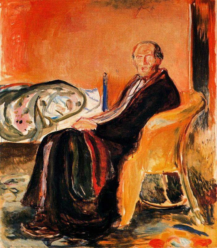 Self-Portrait after Spanish Influenza by Edvard Munch — Oil Painting Reproduction