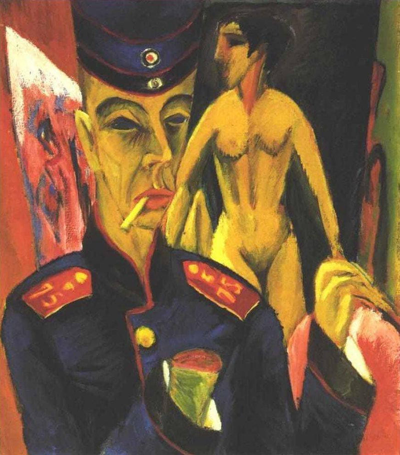 Self-Portrait as a Soldier by Ernst Ludwig Kirchner — Oil Painting Reproduction