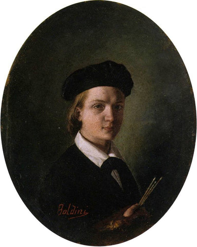 Self-portrait as a young boy in kitchen