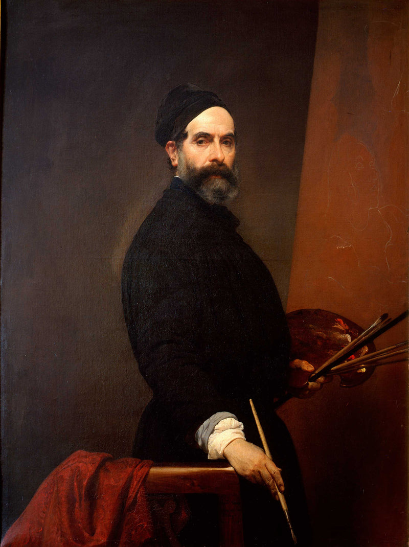 Self-portrait at the age of 57 by Francesco Hayez — Oil Painting Reproduction