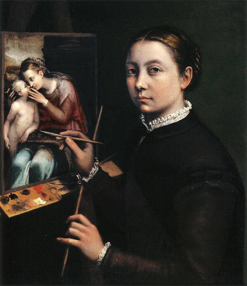 Self-portrait at the easel by Sofonisba Anguissola — Oil Painting Reproduction