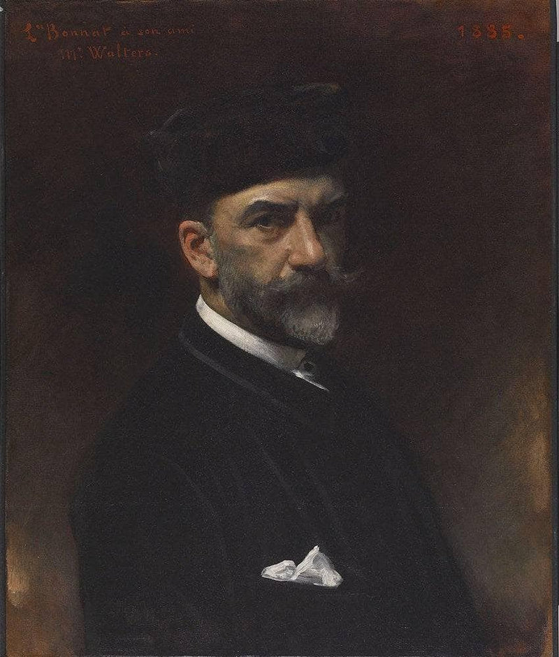 Self-portrait (dedicated to William Walters) by Leon Bonnat — Oil Painting Reproduction