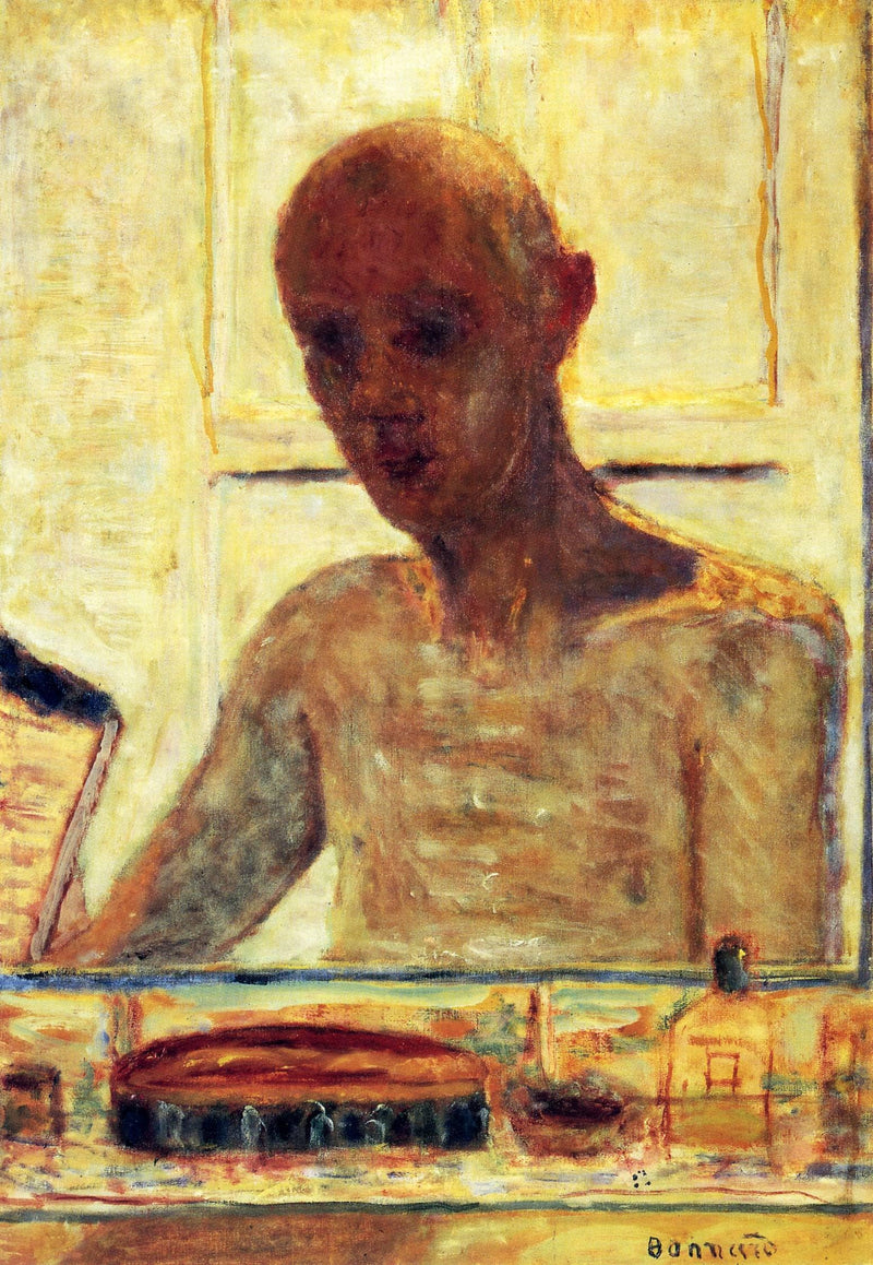Self Portrait in a Shaving Mirror by Pierre Bonnard — Oil Painting Reproduction